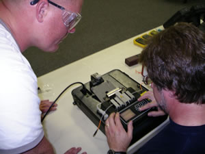 Fiber optic training in progress